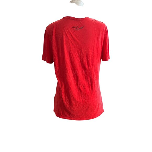 Karl lagerfield Red Graphic Tee With Eiffel Tower Design From Paris Love Karl M - Picture 2 of 10